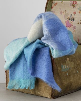 AVOCA Nest Mohair Decke M177 maritime Blautöne (Groß)