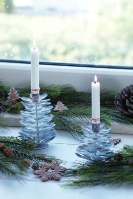 Krasilnikoff Kerzenständer Zapfenform, verzinkt, weiß, 18 cm