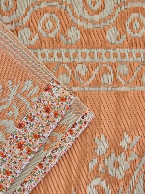 RICE Kunststoff Teppich, Orange, groß, Outdoorteppich,
