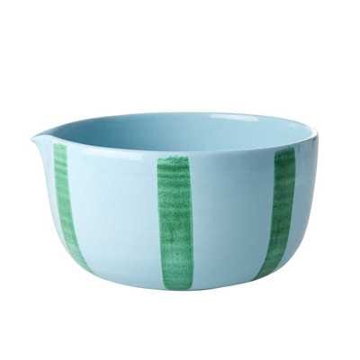 RICE Keramik Schüssel, Mint Grün blaue Streifen