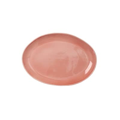 RICE Keramik Portugal Servier Platte organic shape Pink-Koralle, medium