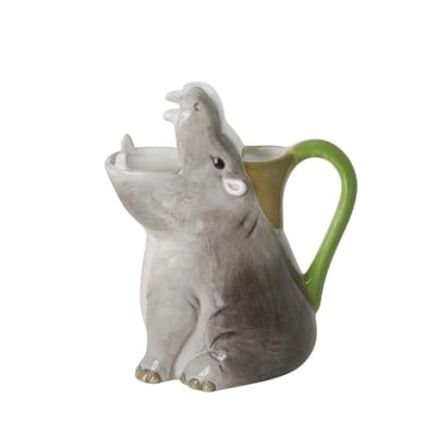 RICE Keramik Ceramic Vase in Hippo Shape, Nilpferd