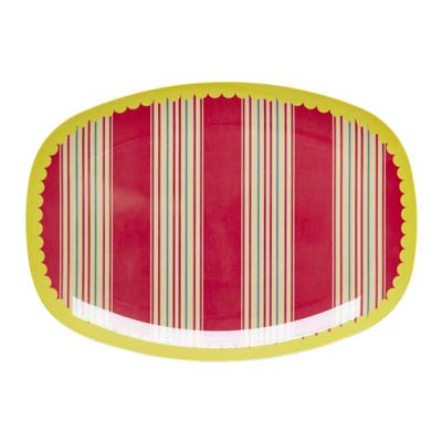 RICE Melamin Tablett bunte Streifen Stripe vintage