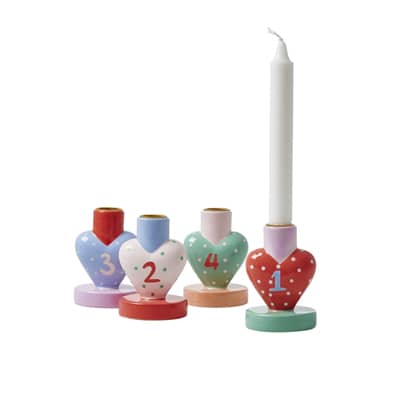 RICE Keramik Kerzenständer in Herzform 4er Set