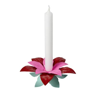 RICE Kerzenständer Metall Weihnachtsstern/Poinsettia