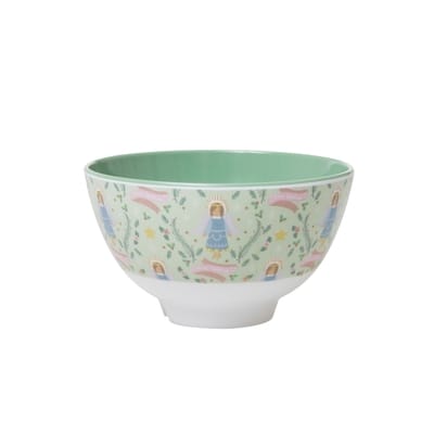 RICE Melamin Bowl with Xmas Angel Print - Two Tone - Small