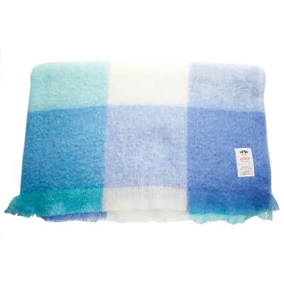 AVOCA Nest Mohair Decke M177 maritime Blautöne