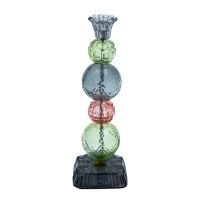 byroom Kerzenständer recyceltes Glas, multicolor, Grün, Blau, Pink, Groß