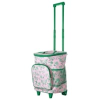 RICE Kühltasche mit Rollen, Cooler Bag, Pink-Green Rose Print