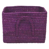 RICE Raffia Aufbewahrungskorb Lila Purple