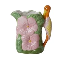 RICE Keramik vase Pelikan und Blumen, Ceramic Vase in Flower Shape