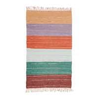 RICE Baumwoll Teppich/Cotton Runner in Multicolor and Golden Details
