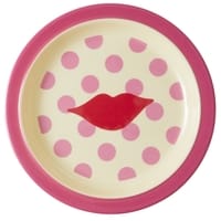 RICE Melamin Kids Lunch Plate with Kiss Print